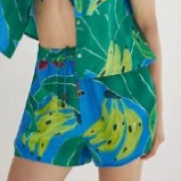 FARM Rio | Shorts | Farm Rio Linen Tropical Banana Fruit Shorts Size Xs ...